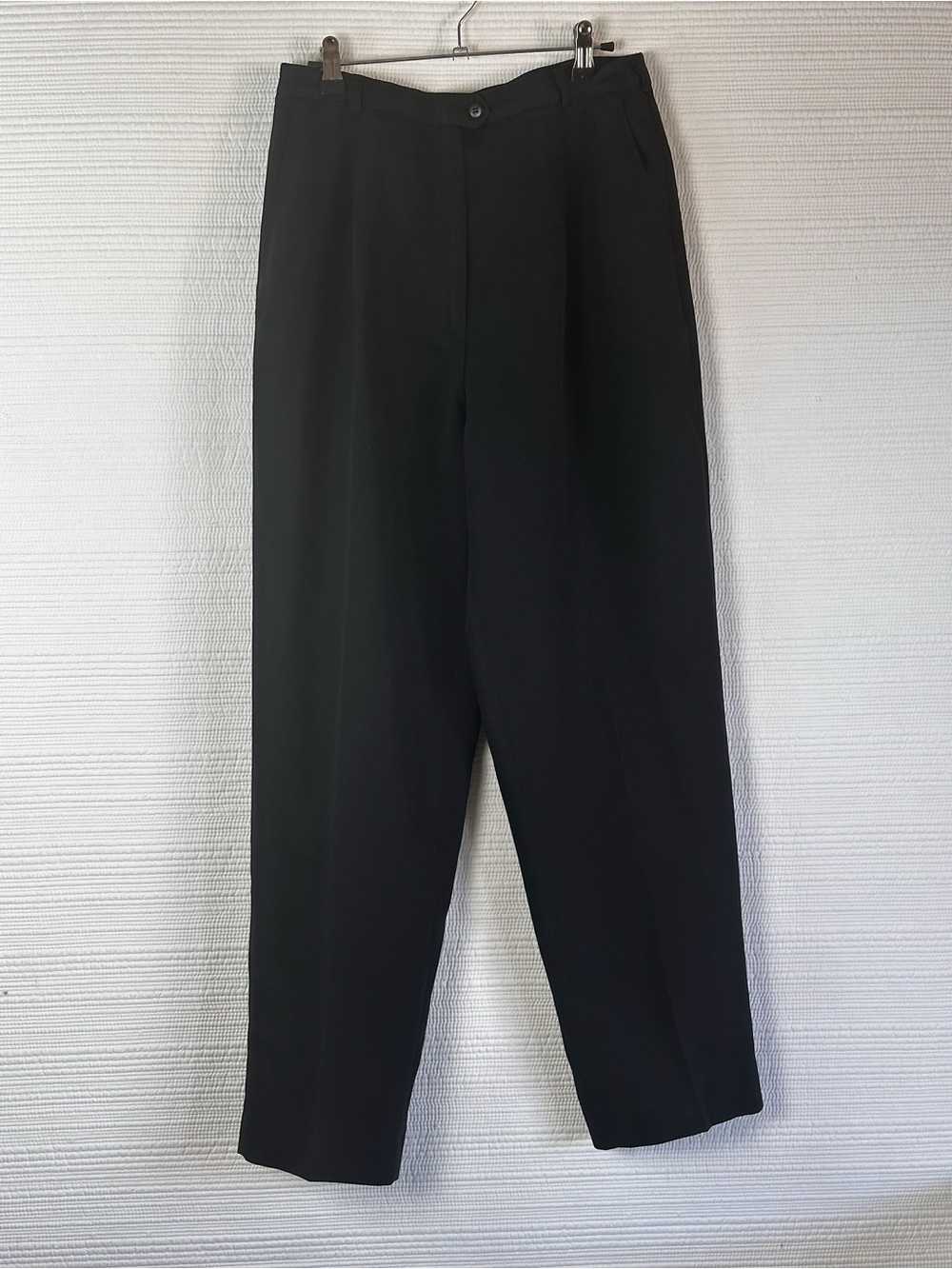 Vintage Joan Walters Black High Rise Pleated Trousers Size 10 90s Minimalist